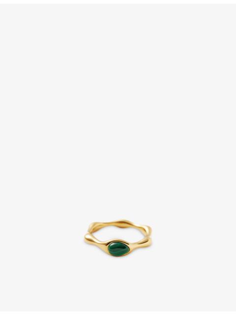 MISSOMA Magma Gemstone 18ct Yellow Gold Plated Brass And Malachite Stacking Ring