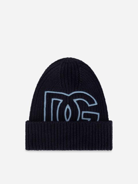 Dolce & Gabbana Knit cotton hat with DG patch