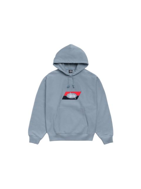 Stussy Double Stripe Embroidered Hoodie Slate