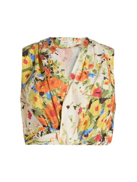A.L.C. A. L.C. Women's Brooklyn Floral Cotton Crop Top - Butter Poppy Multi