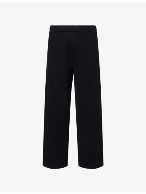 JACQUEMUS Embroided-Logo Wide-Leg Cotton Jogging Bottoms