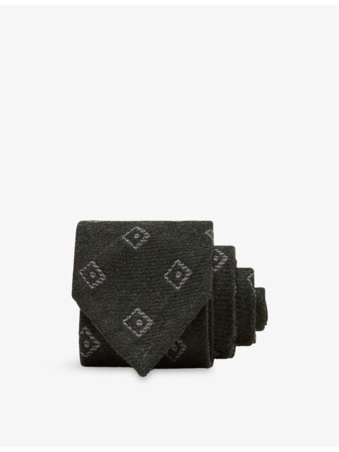 REISS Fazio Diamond-Medallion Wool-Silk Tie