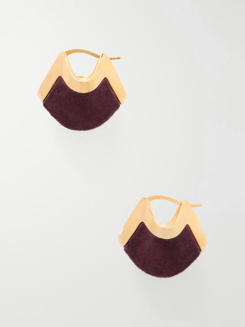 KHAITE Lotus Gold-plated And Suede Drop Earrings