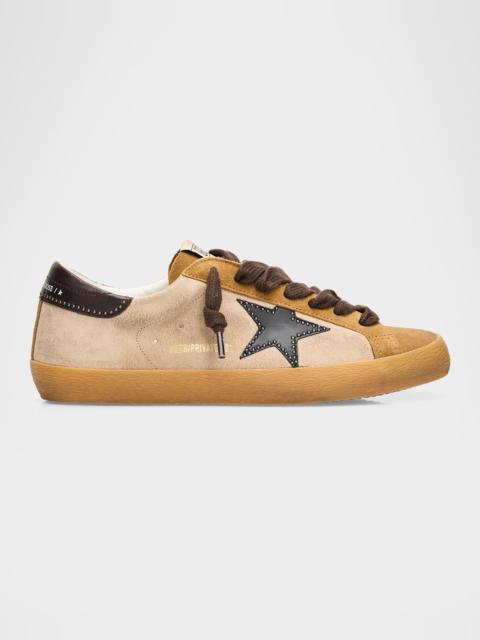 Golden Goose Men's Super-Star Suede Studded Leather Low-Top Sneakers