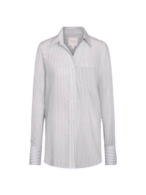 TWP Women's Big Joe Stripe Cotton-Silk Shirt - Harbor Grey Multi