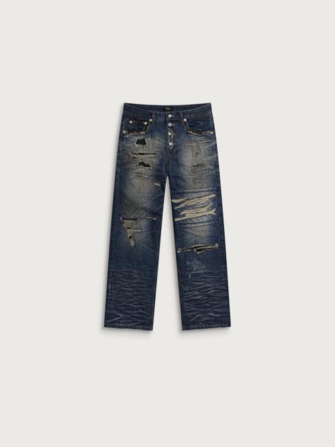 Thug Club Thug Club Skull Stitch Ripped Denim Pants
