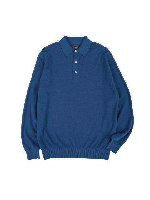 BEAMS PLUS Pique Polo 14G L/S Navy