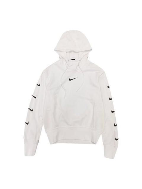 (WMNS) Nike Knit Logo Sports Hoodie 'White' CD9032-100