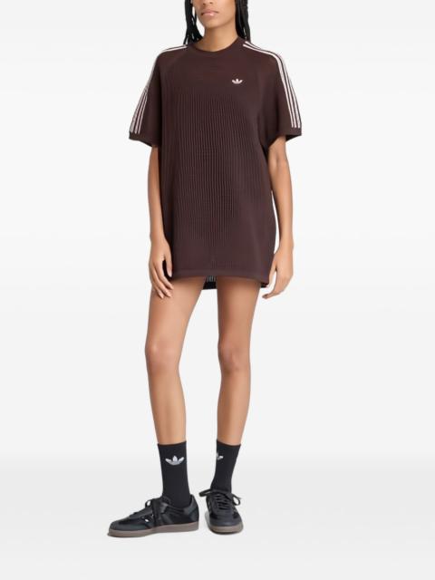 adidas crochet-knit logo-embroidered mini dress