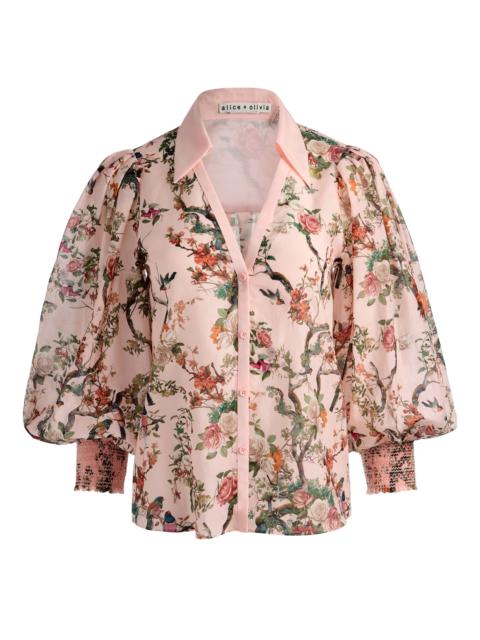 Alice + Olivia CHARIS BUTTON DOWN BLOUSE