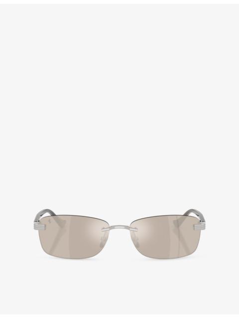Ferrari FH1029TD Rectangle-Frame Metal Sunglasses