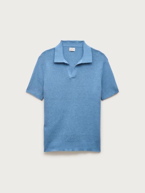 J.CREW Short-sleeve cotton waffle-knit johnny-collar sweater-polo
