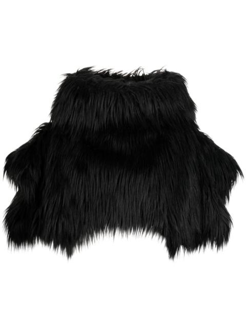 Comme Des Garçons faux-fur cropped cape