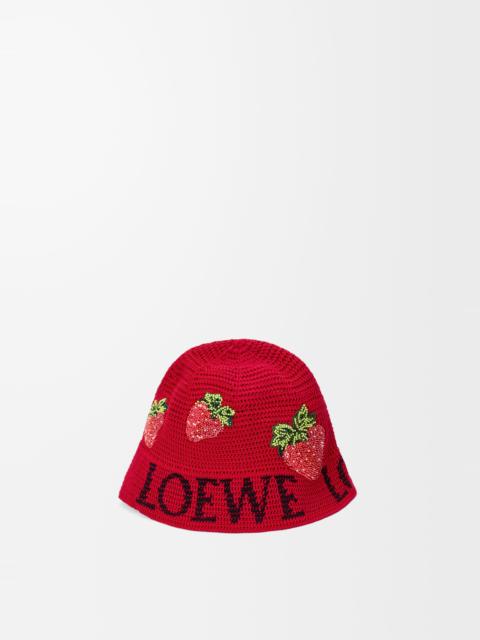 Loewe Strawberry bucket hat in cotton