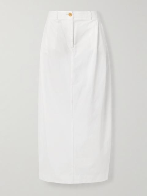 KHAITE Lucian Pleated Cotton-poplin Maxi Skirt
