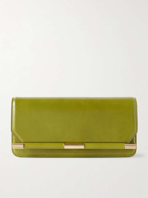 202 crinkled-leather clutch Green