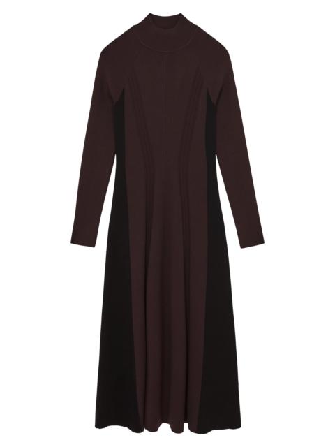 REISS Women's Zaya Contrast-Panel Midi-Sweaterdress - Plum Black