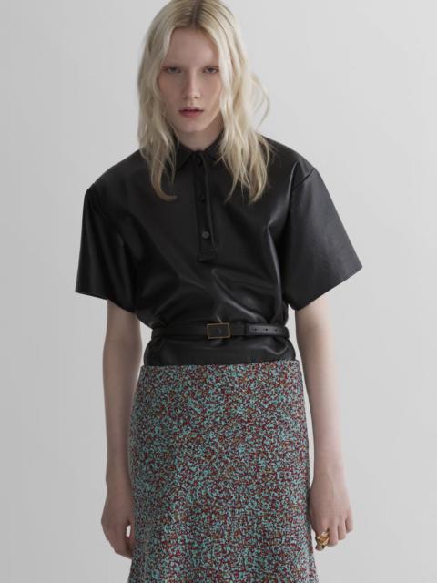 MUGLER black leather polo
