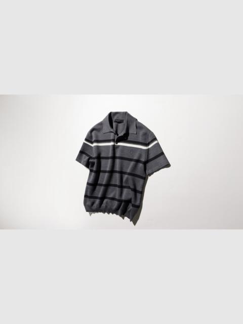 GUCCI Striped wool polo shirt with embroidery