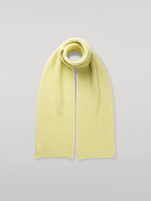 Johnstons of Elgin Lovat Yellow Ribbed Cashmere Scarf