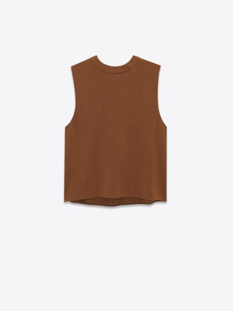 SAINT LAURENT tank top in silk satin crepe