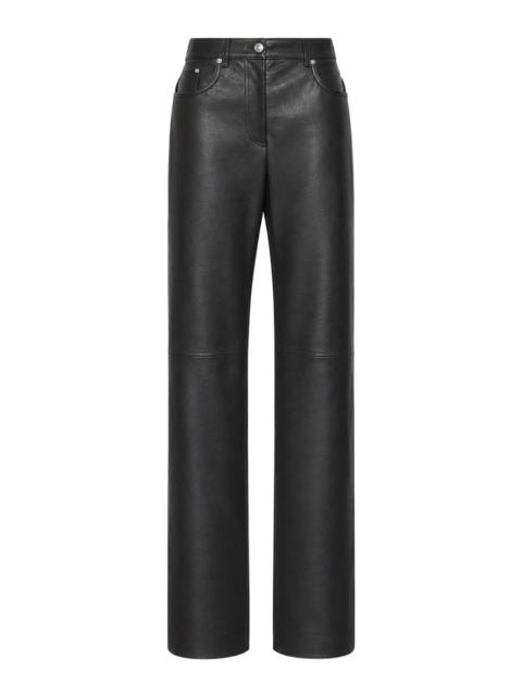 Sportmax 5-POCKET LEATHER AND SUEDE TROUSERS