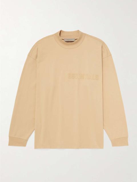 ESSENTIALS Logo-Appliquéd Cotton-Jersey Mock-Neck T-Shirt