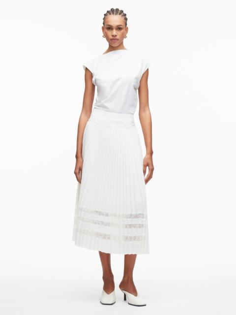 3.1 Phillip Lim Midi Pleated Skirt with Lace Insert