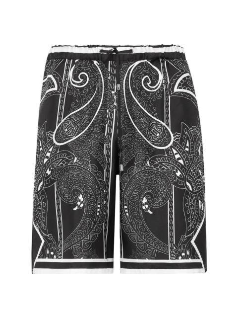 paisley-print silk shorts