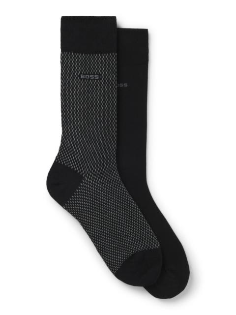 BOSS TWO-PACK OF REGULAR-LENGTH SOCKS WITH LOGO DETAILS