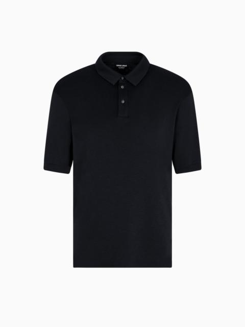 GIORGIO ARMANI PURE CASHMERE INTERLOCK POLO SHIRT