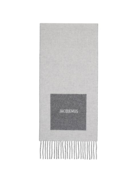 JACQUEMUS 로고 세부 사항 fringed scarf