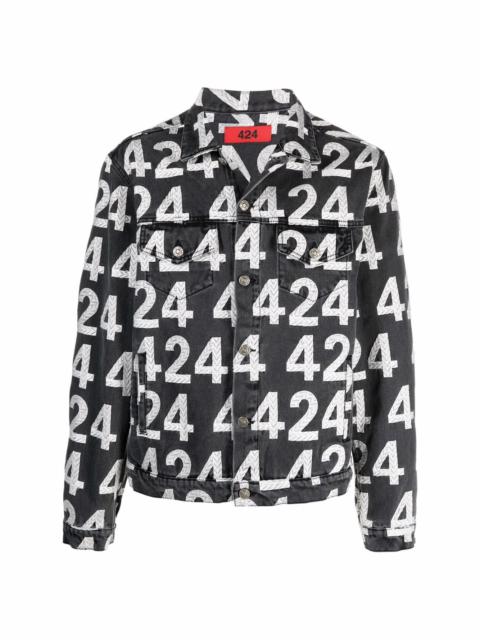 424 logo-print cotton-blend denim jacket