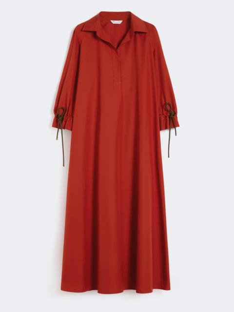 Oversized cotton poplin dress - RED