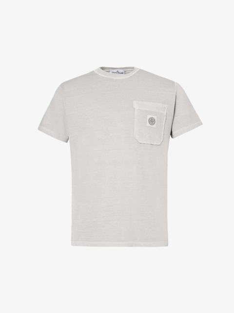 Crewneck brand-patch cotton-jersey T-shirt