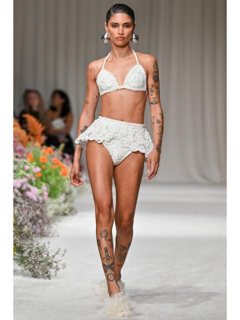 PatBO GAL EMBROIDERY HIGH WAIST BIKINI BOTTOM (RUNWAY)