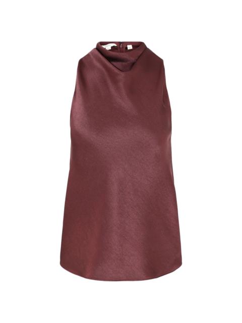 Vince cowl-neck satin blouse