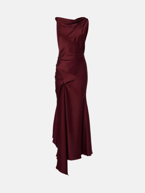 Victoria Beckham Posy draped satin midi dress