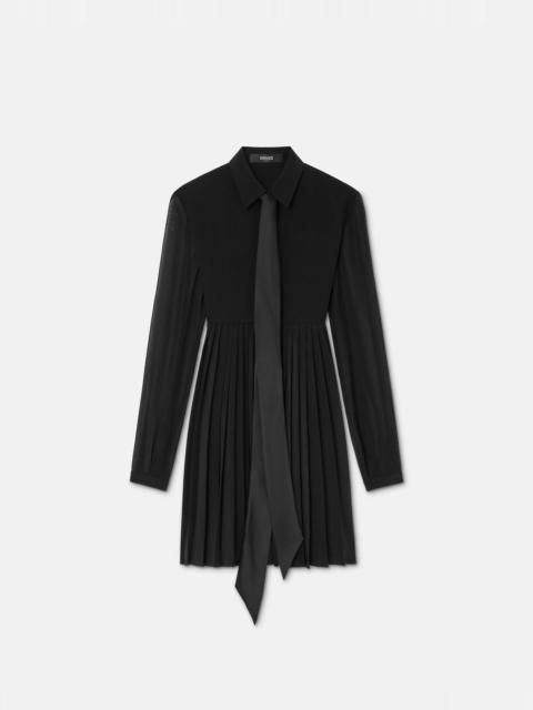 VERSACE Crêpe de Chine Lavallière Mini Dress