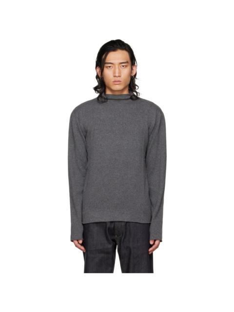 Gray Roll Neck Sweater