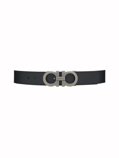 FERRAGAMO Ferragamo Reversible and Adjustable Gancini Belt (New Logo) (675542 464231) Black/Hickory