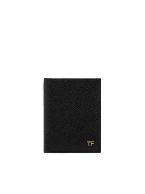 SMALL GRAIN LEATHER FOLDING CARDHOLDER