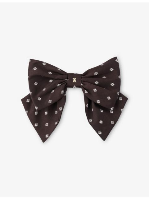 Sandro Printed Satin Bow Barrette
