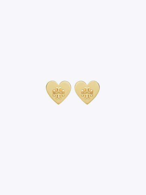 TORY BURCH Forget Me Not Heart Stud Earrings