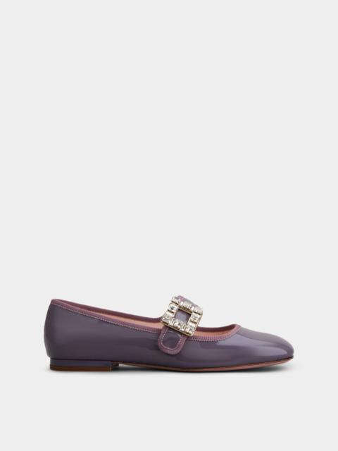 Roger Vivier Très Vivier Strass Buckle Babies Ballerinas in Patent Leather
