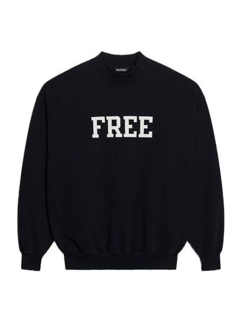 Balenciaga Unisex FW21 Free Printing Round-neck Sweatshirt Black 652981TKVD41070