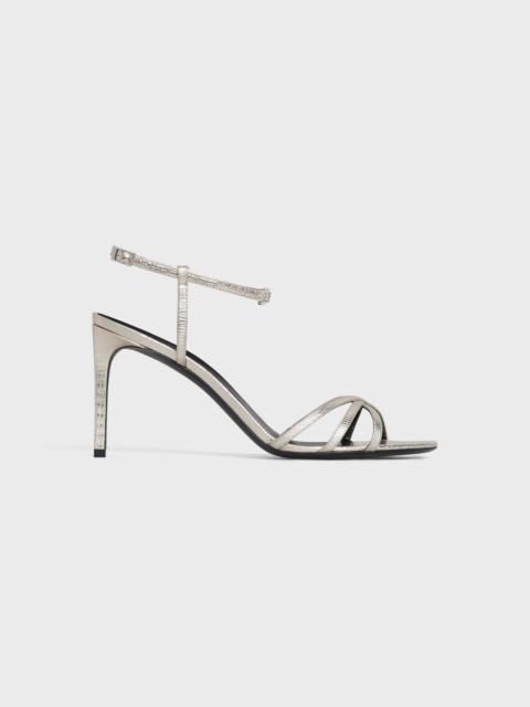 CELINE CELINE SOIR SANDAL in Lizard stamped metalized calfskin