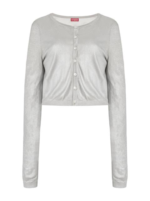 Deanna Cropped Knit Cardigan silver
