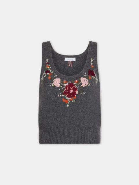rabanne GREY SLEEVELESS JUMPER IN WOOL AND CASHMERE