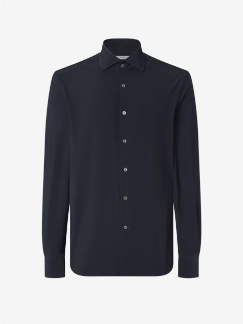 CORNELIANI Black bi-elastic fabric shirt
